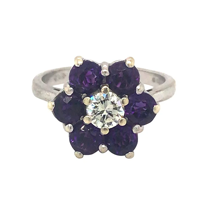 Amethyst & Diamond Ring