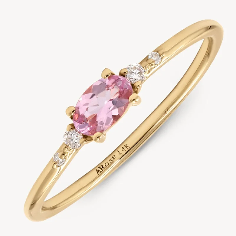 Dainty Morganite Diamond Ring