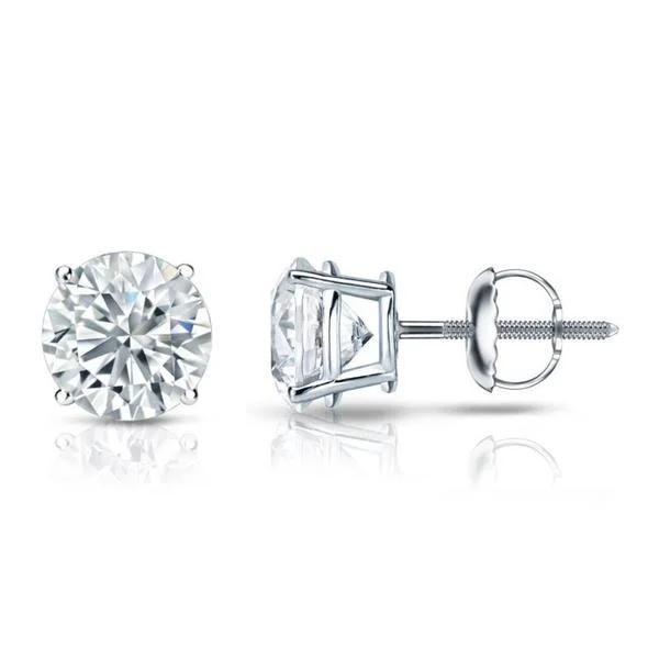 Auriya 14k Gold GIA Certified 3.50 ct. TDW Round Diamond Stud Earrings