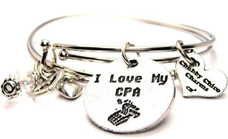 I Love My CPA Expandable Bangle Bracelet Set