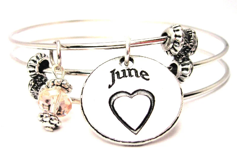 June Circle Triple Style Expandable Bangle Bracelet