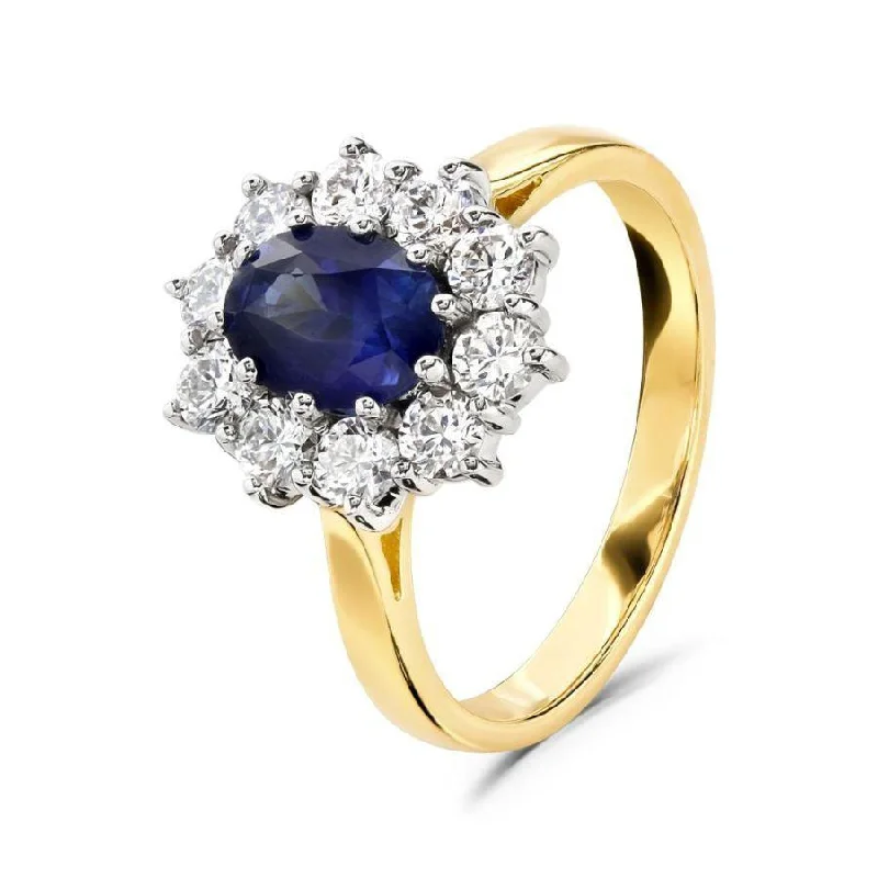 18ct Yellow & White Gold Sapphire & Diamond Ring