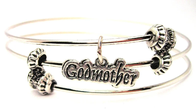 Godmother Triple Style Expandable Bangle Bracelet