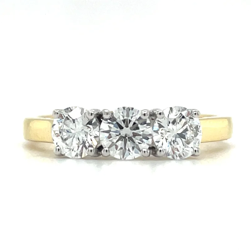 18ct Yellow Gold 1.20ct Laboratory Grown Three Stone Diamond Ring