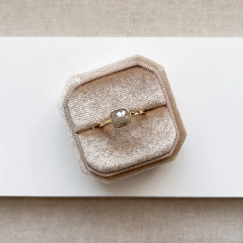 Solid Gold Gray Diamond Ring