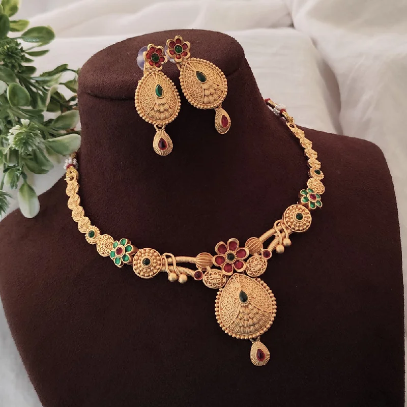 Lalso Lifestyle Gold Plated Delicate Choker Necklace Set