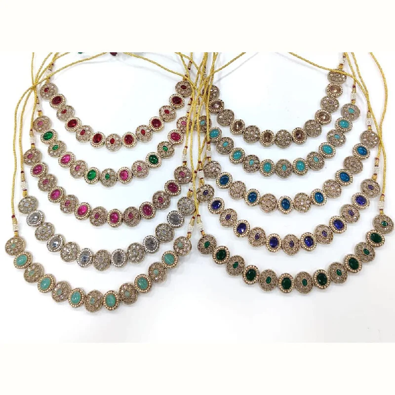 Kavita Art Gold Plated Crystal Stone Necklace Set