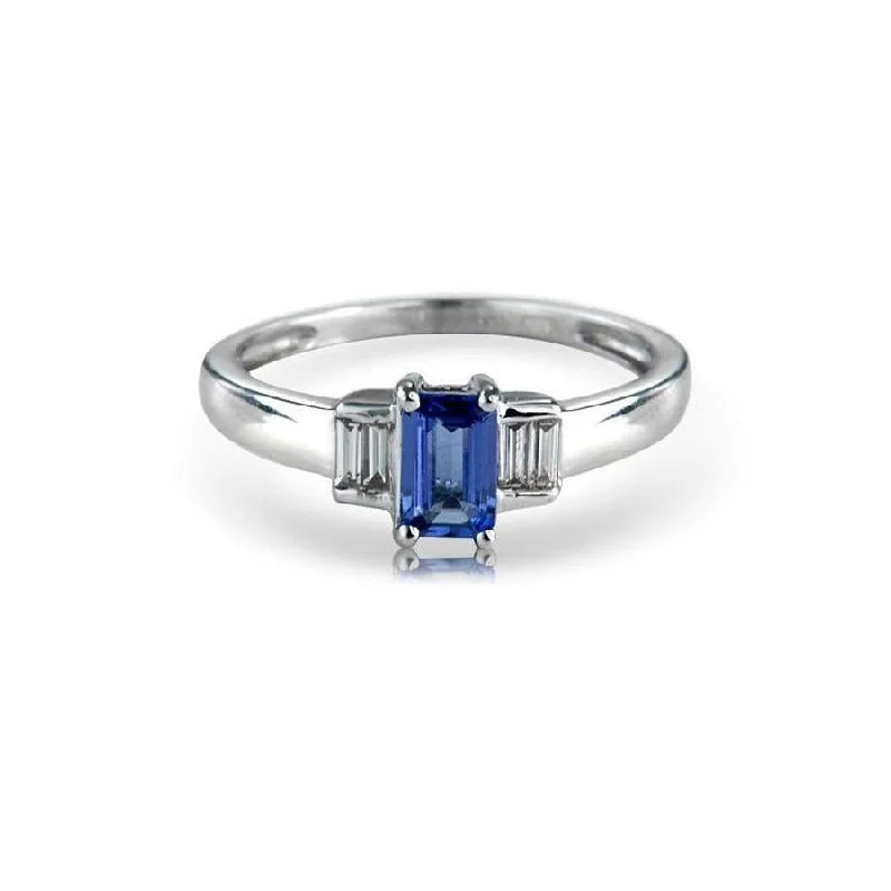 9ct White Gold Tanzanite & Diamond ring