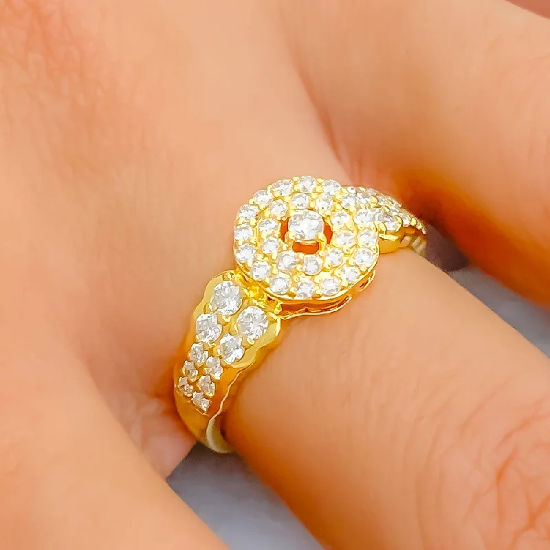 Refined Glamorous 18K Gold + Diamond Ring