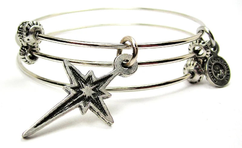 Christmas Star Of Bethlehem Triple Style Expandable Bangle Bracelet