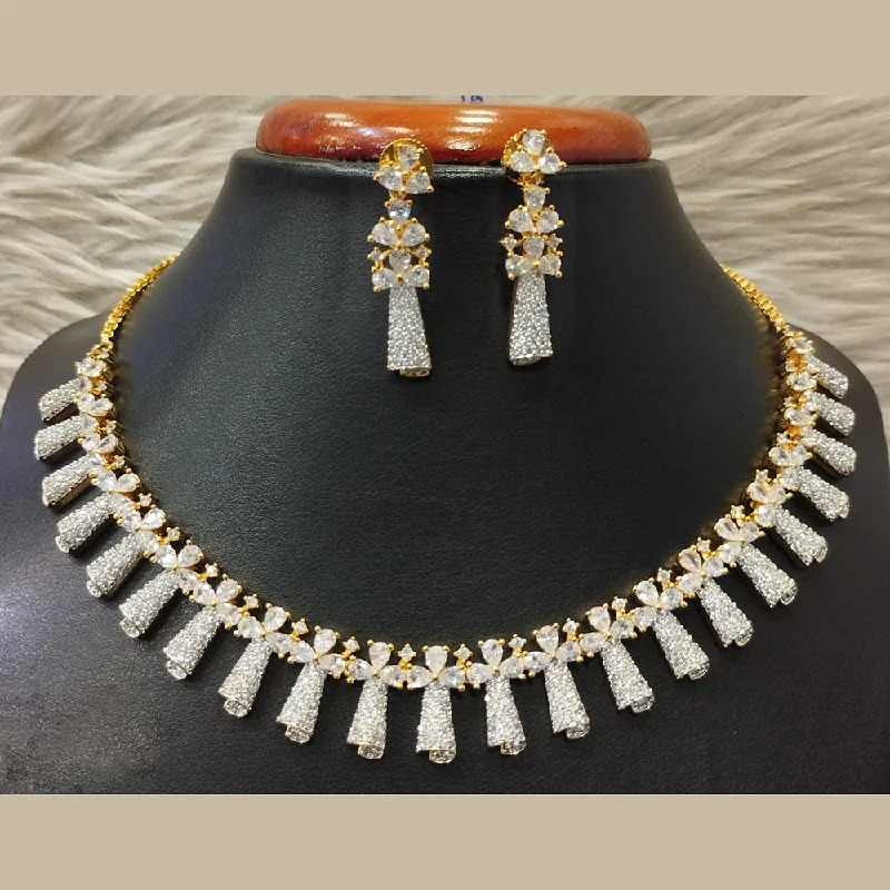 Jain Jewellers Gold Plated AD Necklace Set