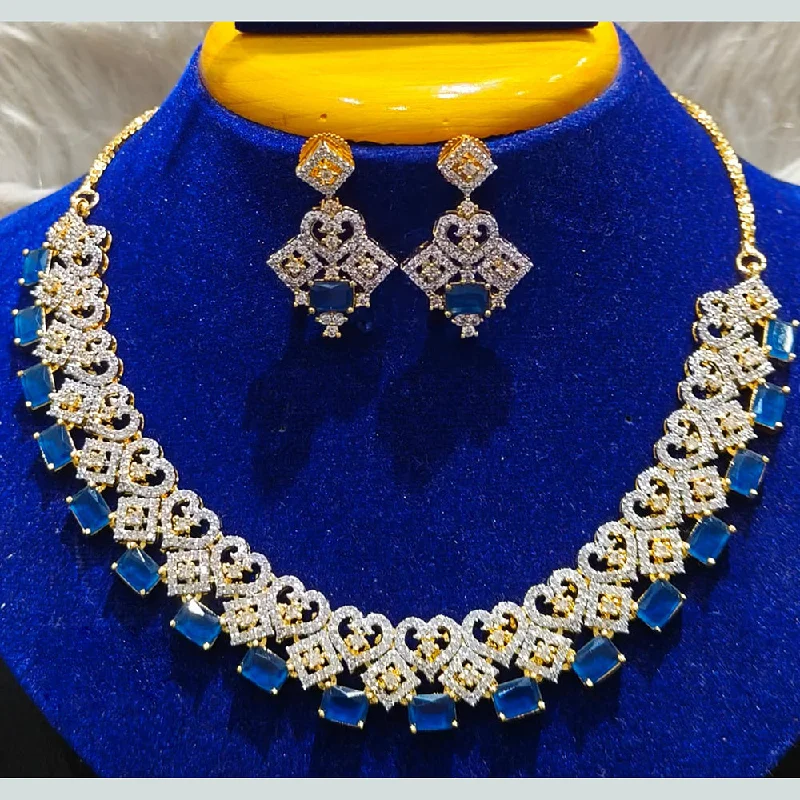 Jain Jewellers Gold Plated AD Necklace Set