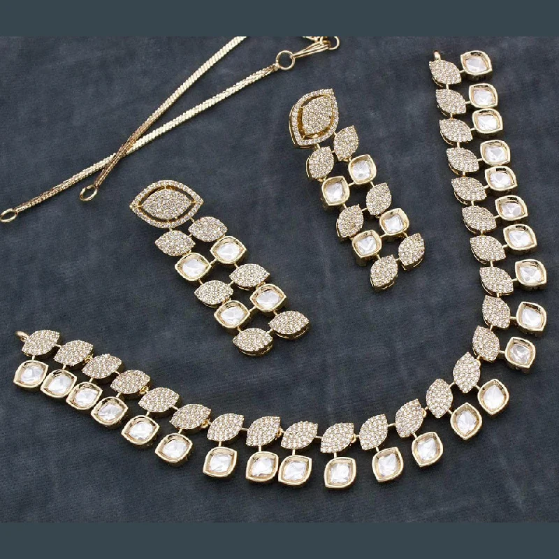 Manisha Jewellery Gold Plated Crystal Stone Necklace Set