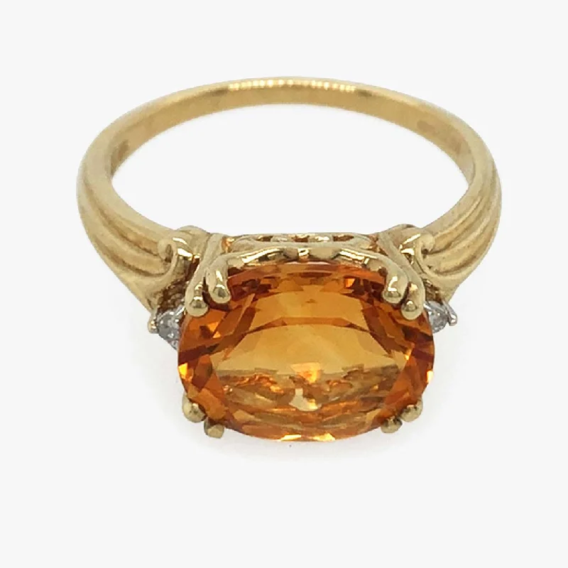 Citrine & Diamond Ring