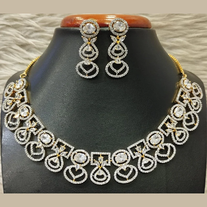 Jain Jewellers Gold Plated AD Necklace Set