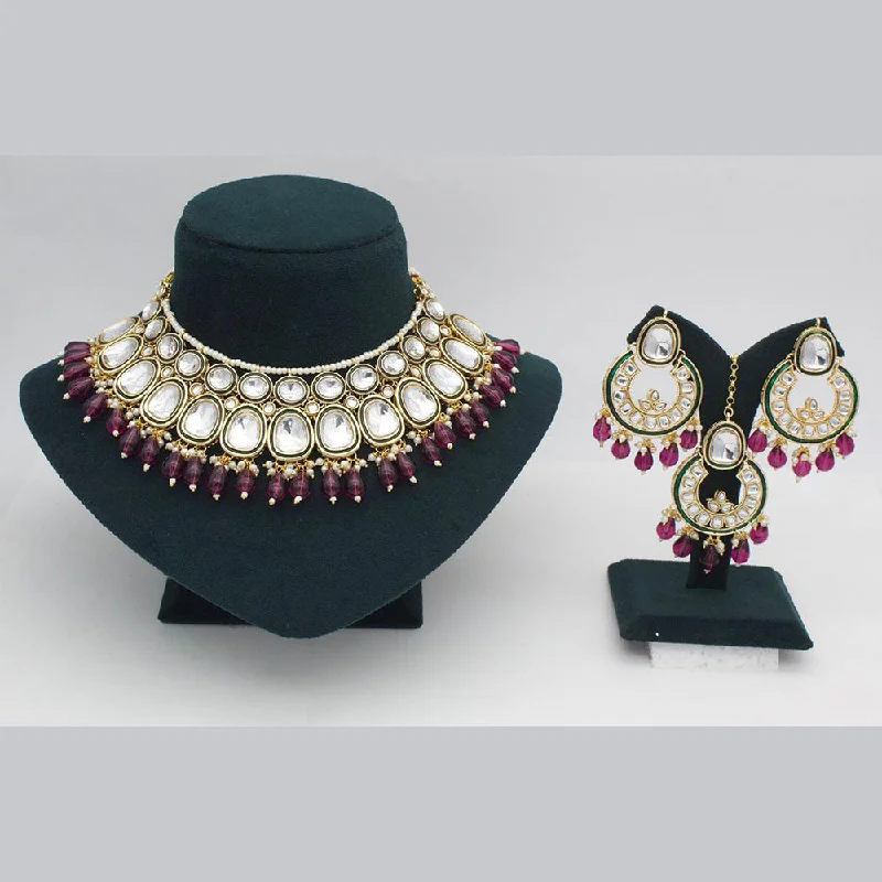 Manisha Jewellery Gold Plated Kundan Stone Necklace Set