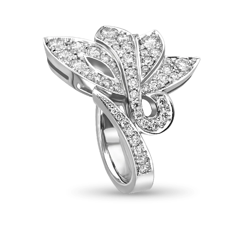 Flutterby Handmade Diamond Ring in Platinum