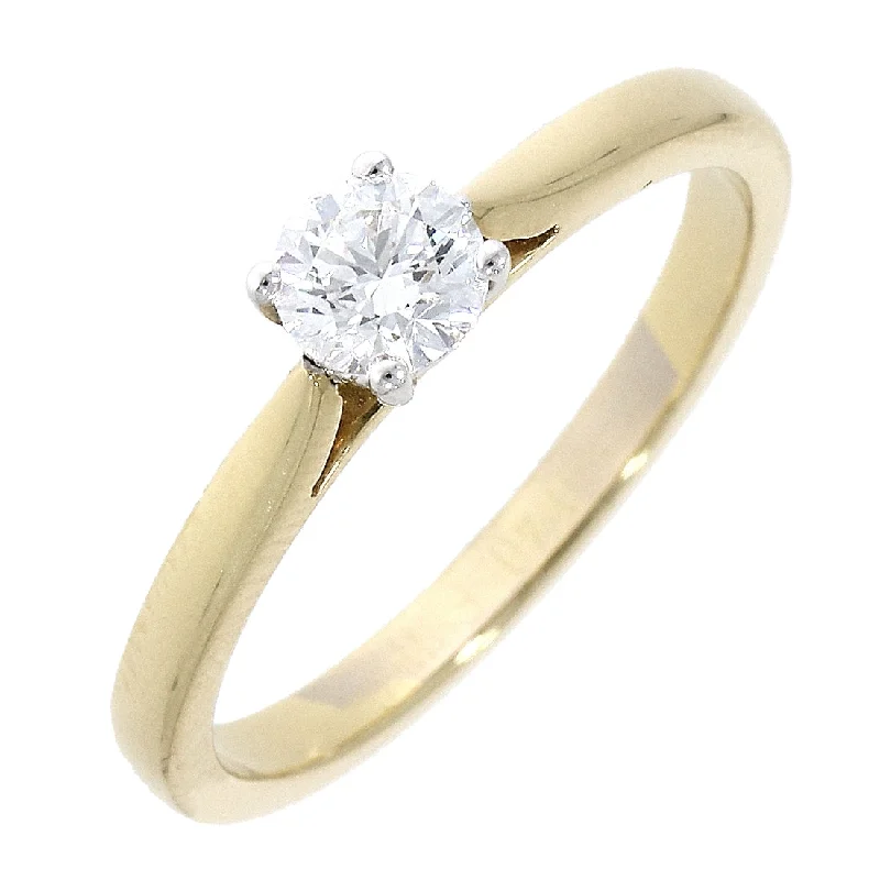 18ct Gold yellow and white gold 4 claw solitaire diamond ring