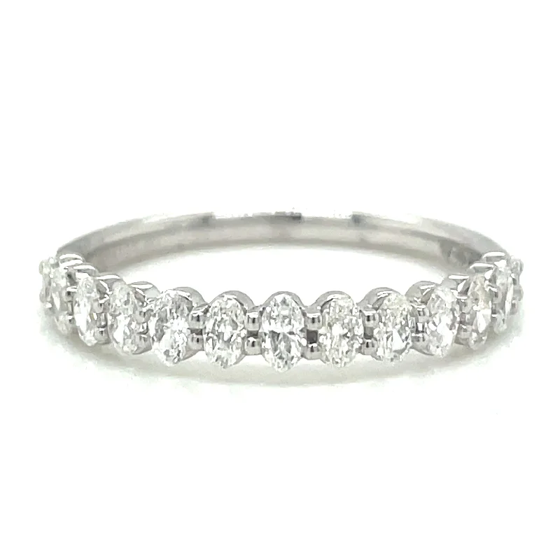 Platinum 0.52ct "Row of Ovals" Earth Grown Diamond Ring