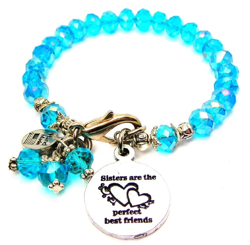 Sisters Are The Perfect Best Friends Circle Splash Of Color Crystal Bracelet