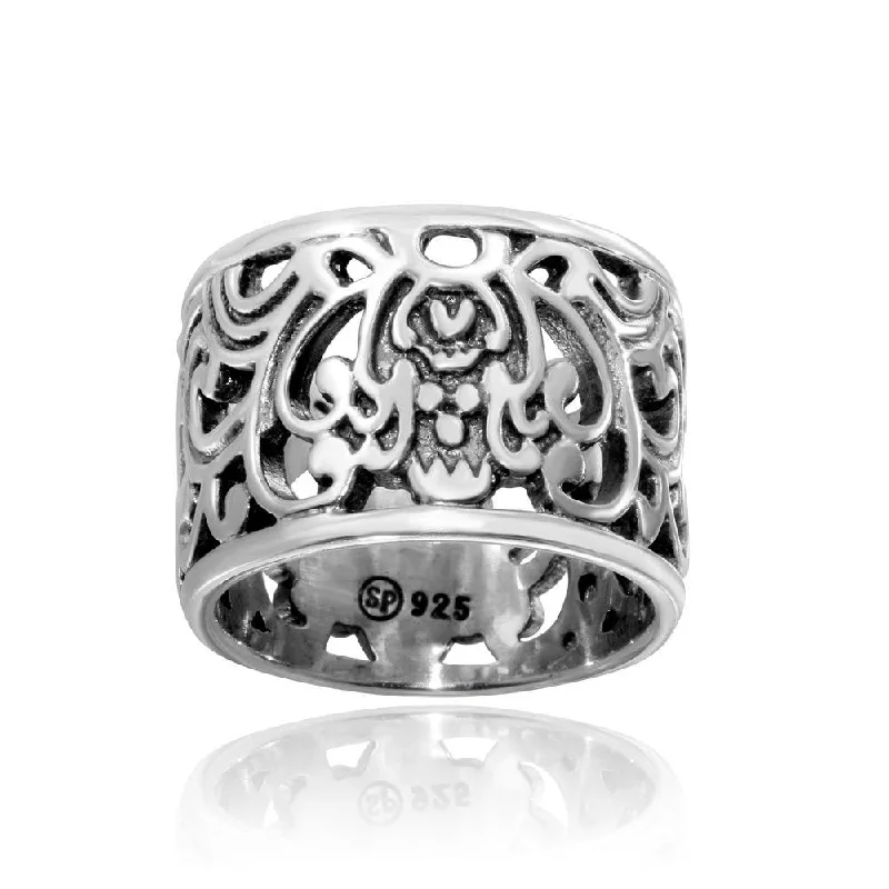 High Polished 925 Sterling Silver Old Fashioned Ring - CR00731