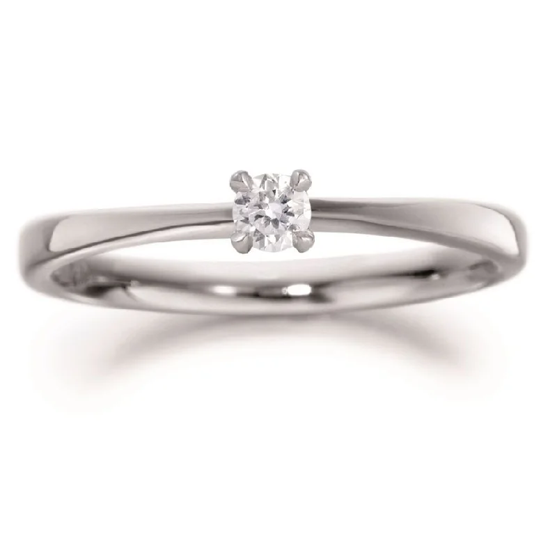 Palladium Solitaire Single diamond ring