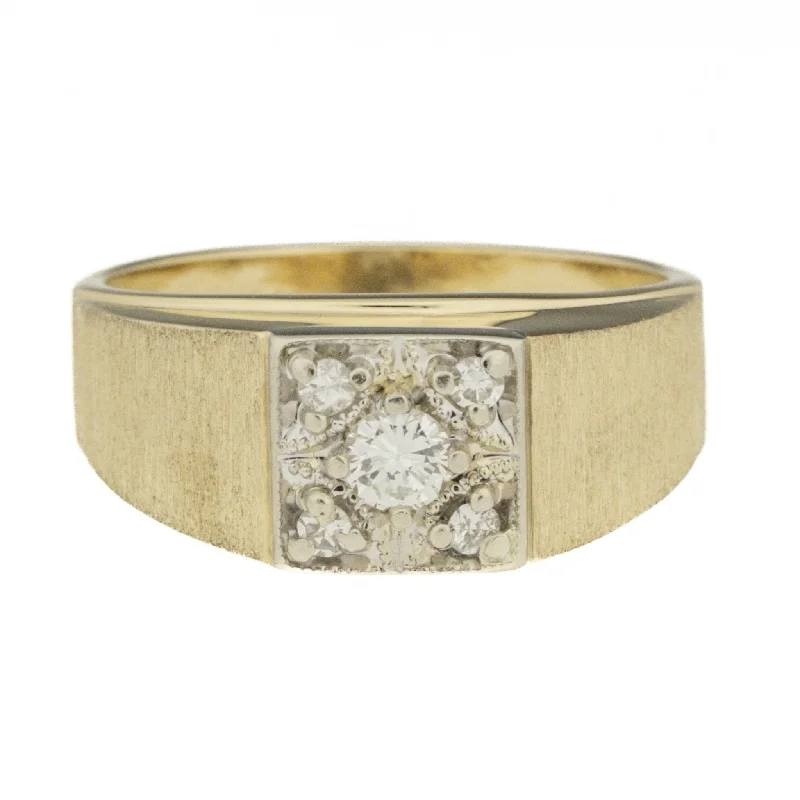 0.58ctw Gent's Diamond Ring in 14K Yellow Gold - Size 10.50