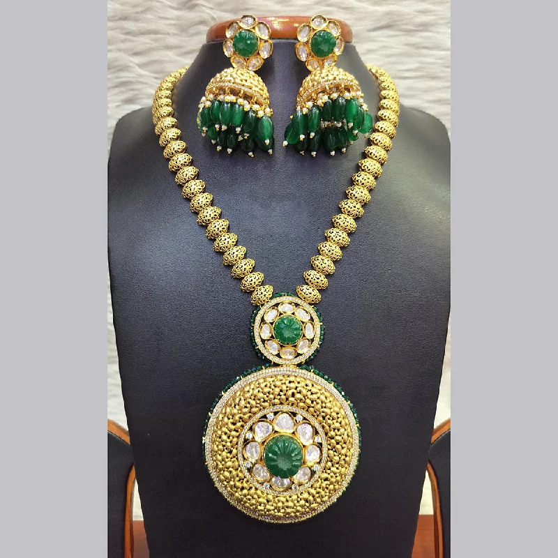 Jain Jewellers Gold Plated  Kundan Long Necklace Set