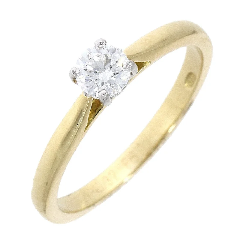 18ct Gold yellow and white gold 4 claw solitaire diamond ring