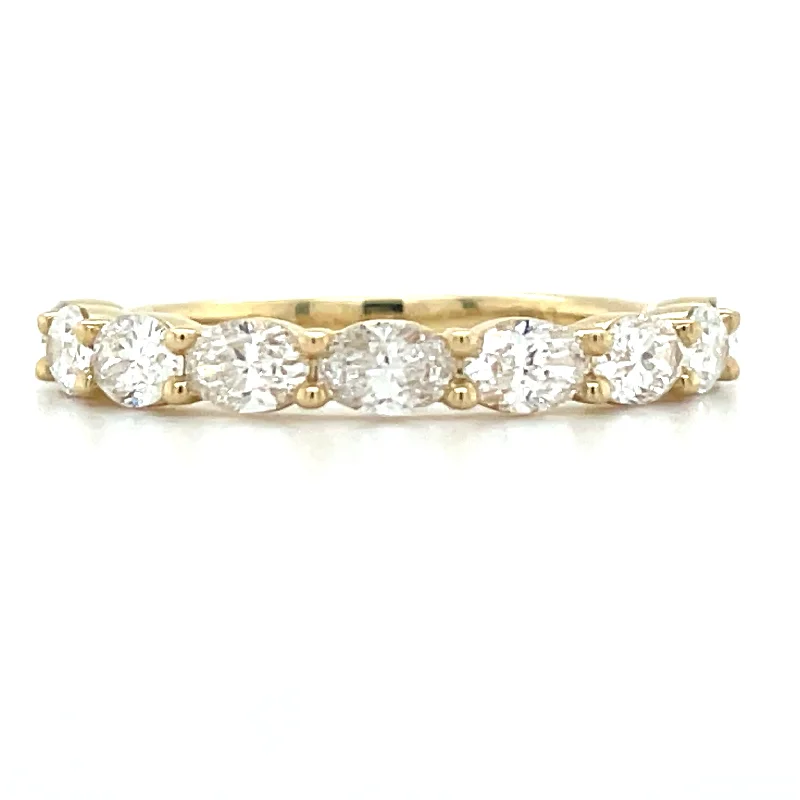 14ct Yellow Gold Laboratory Grown 1.22ct Horizonatal Oval Diamond Ring