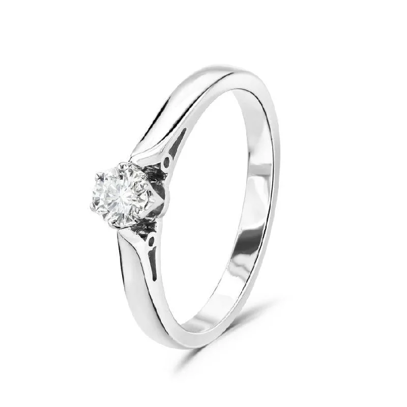 Platinum solitaire claw set diamond ring