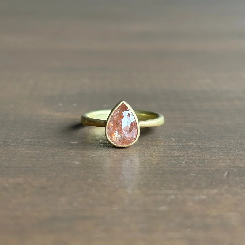 Tangerine Teardrop Diamond Ring