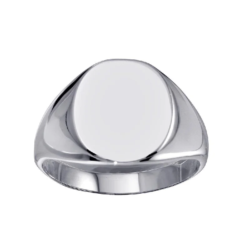 High Polished 925 Sterling Silver Oval Engravable Ring - SOR00034