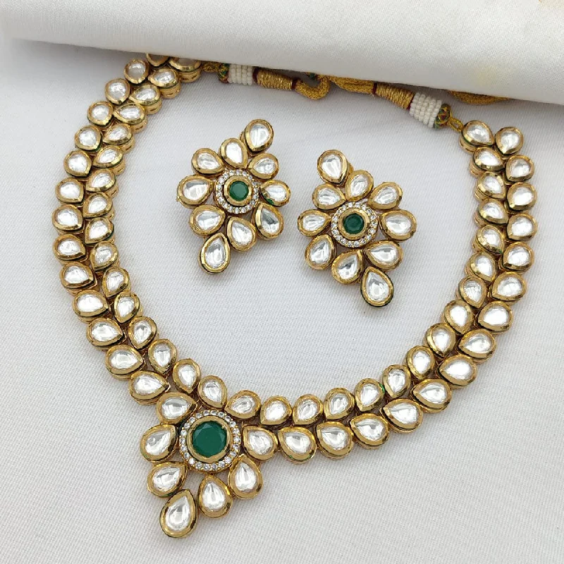 Jewel Addiction Gold Plated Polki Kundan Necklace Set