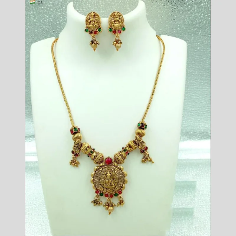 FS Collection Gold Plated Pota Stone Necklace Set