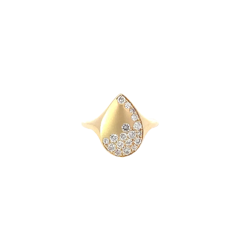 Yellow Gold Asymmetric Diamond Ring