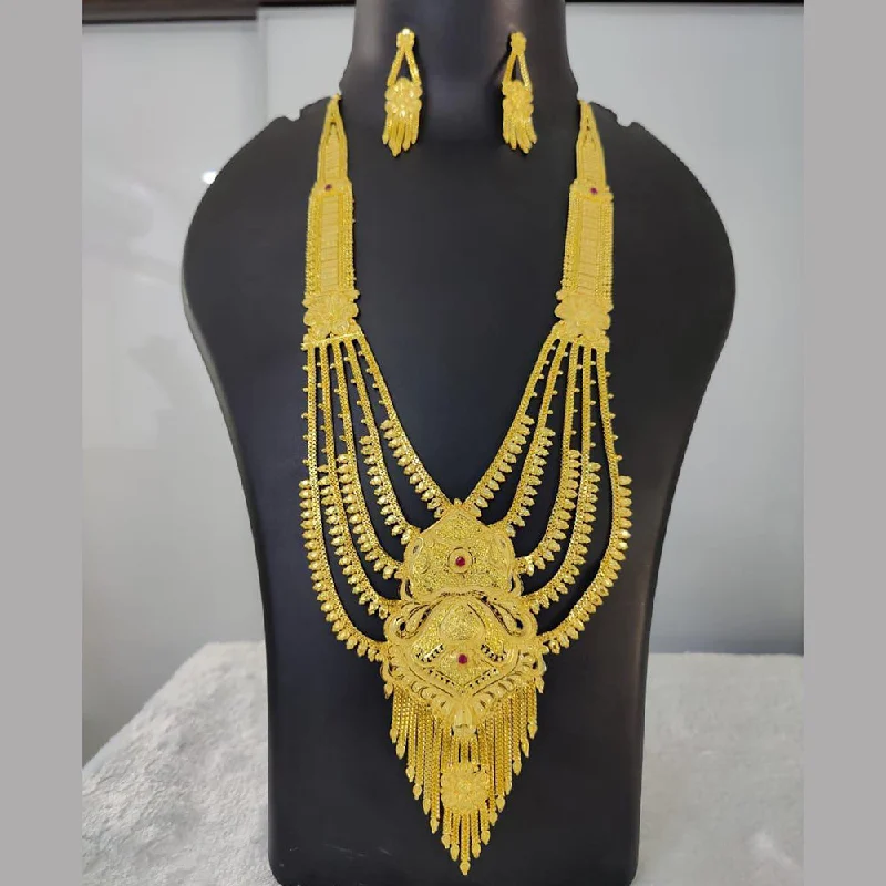 Pari Art Jewellery Forming Gold Multi Layer Long Necklace Set