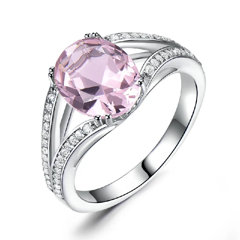 Colored treasure ring set with pink diamond ring 671505210226