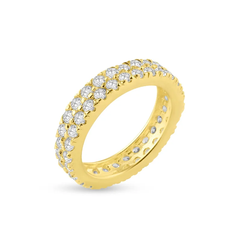 Silver 925 Gold Plated CZ Eternity Ring - STR00512