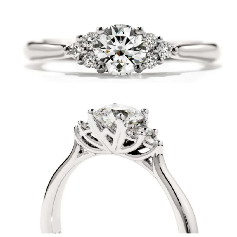 Platinum Queen Anne diamond ring