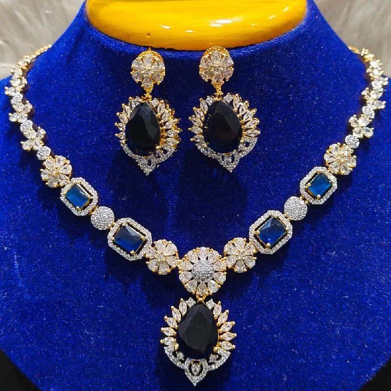 Jain Jewellers Gold Plated AD Necklace Set