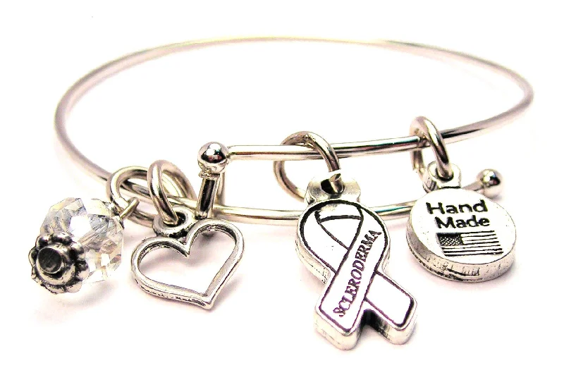 Scleroderma Awareness Ribbon Bangle Bracelet