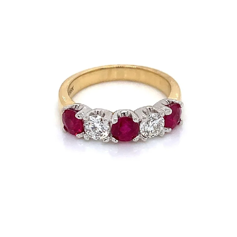 18ct Yellow Gold Earth Grown Ruby & Diamond Ring