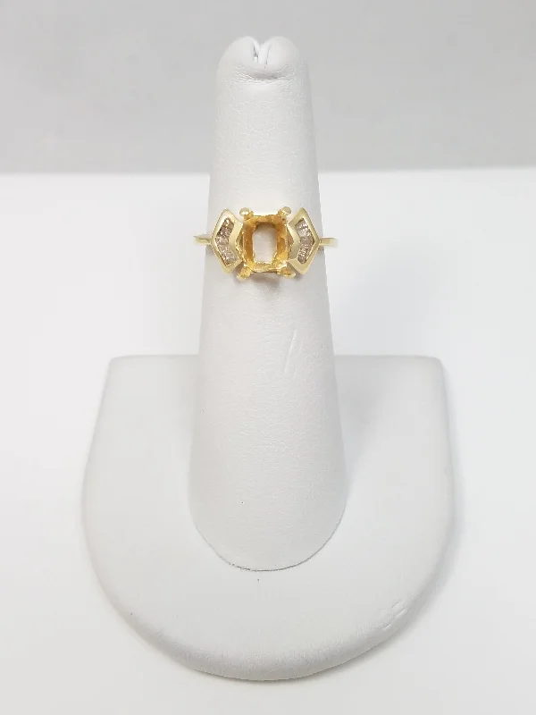 14k Yellow Gold Natural Diamond Ring Mount