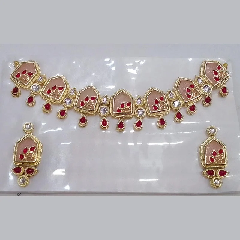 Midas Touch Gold Plated Kundan Stone Necklace Set