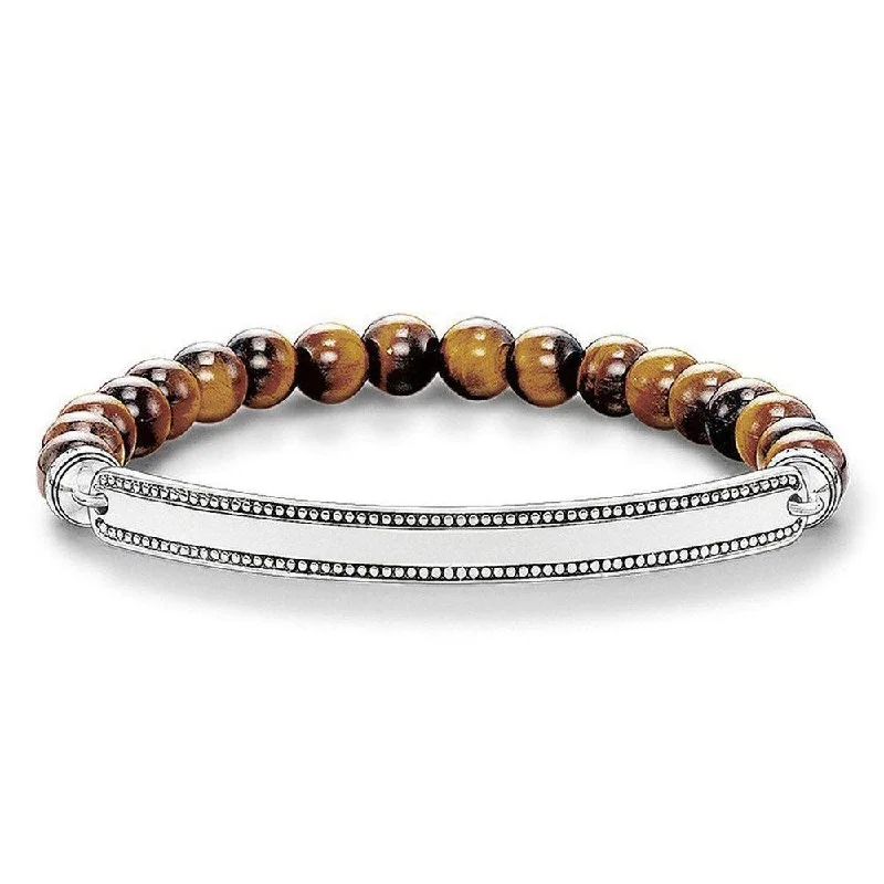 Engravable Id Bracelet Tigers Eye