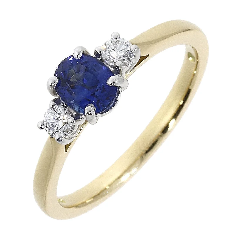 18ct Yellow & White Gold Sapphire & Diamond Ring