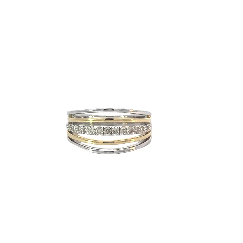 14 Karat Two Tone Diamond Ring