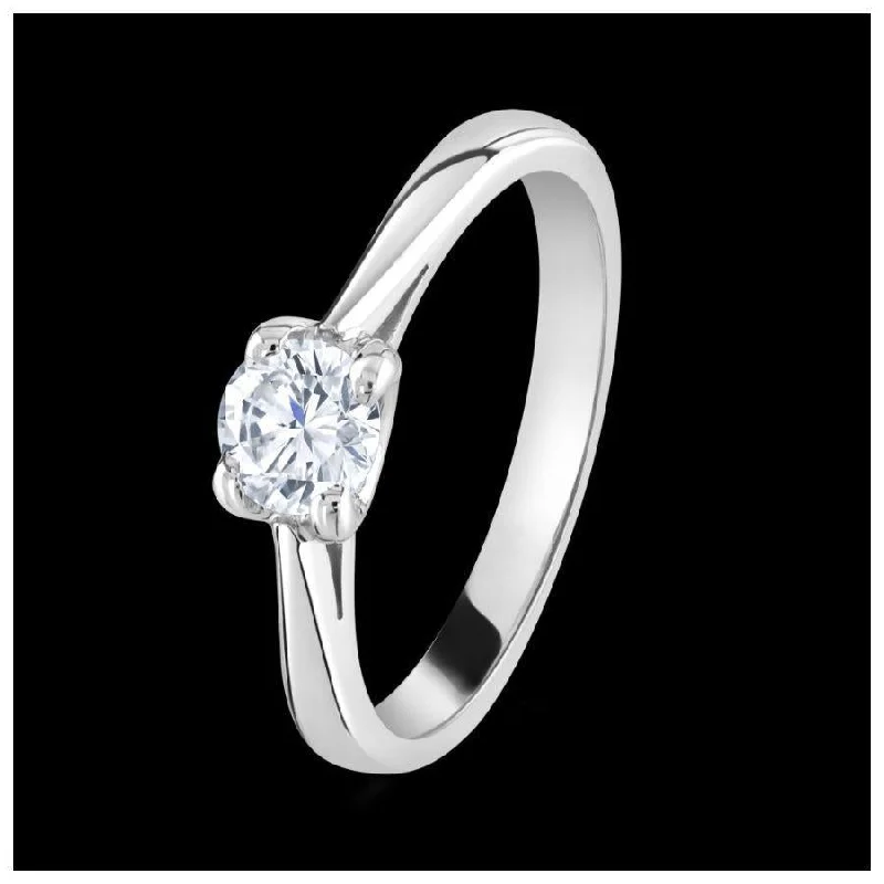 Platinum solitaire diamond ring