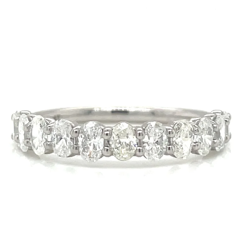 Platinum 0.88ct "Row of Ovals" Earth Grown Diamond Ring